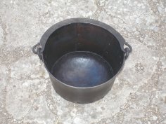 Forged iron cauldron