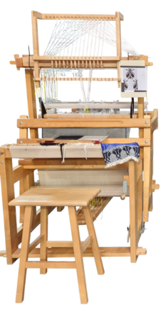 Weaving: traditional geometric patterns on a draw-loom